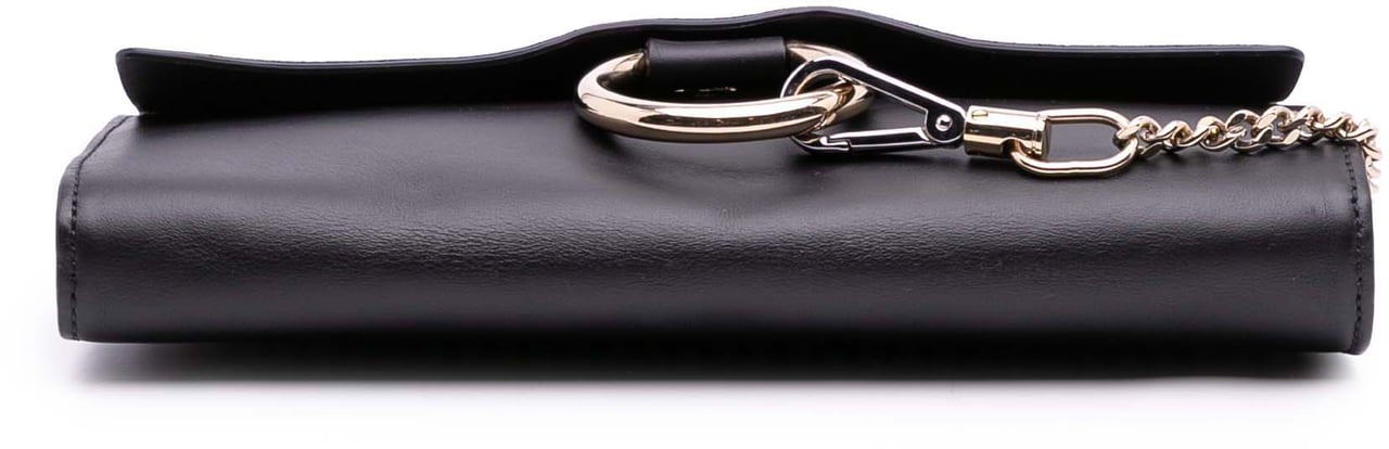 Chloé Calfskin and Suede Faye Clutch Zwart