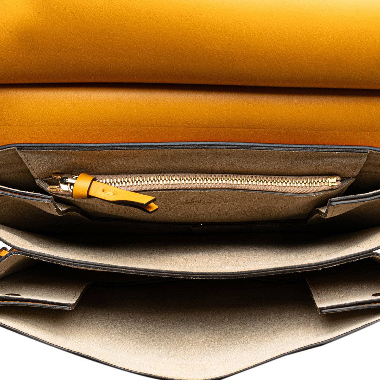 Chloé Medium Leather Faye Shoulder Bag Geel