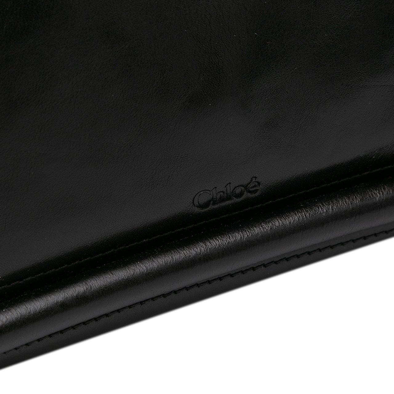 Chloé Shiny Calfskin Paraty 24 Satchel Zwart