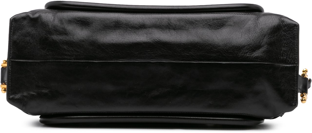 Chloé Shiny Calfskin Paraty 24 Satchel Zwart