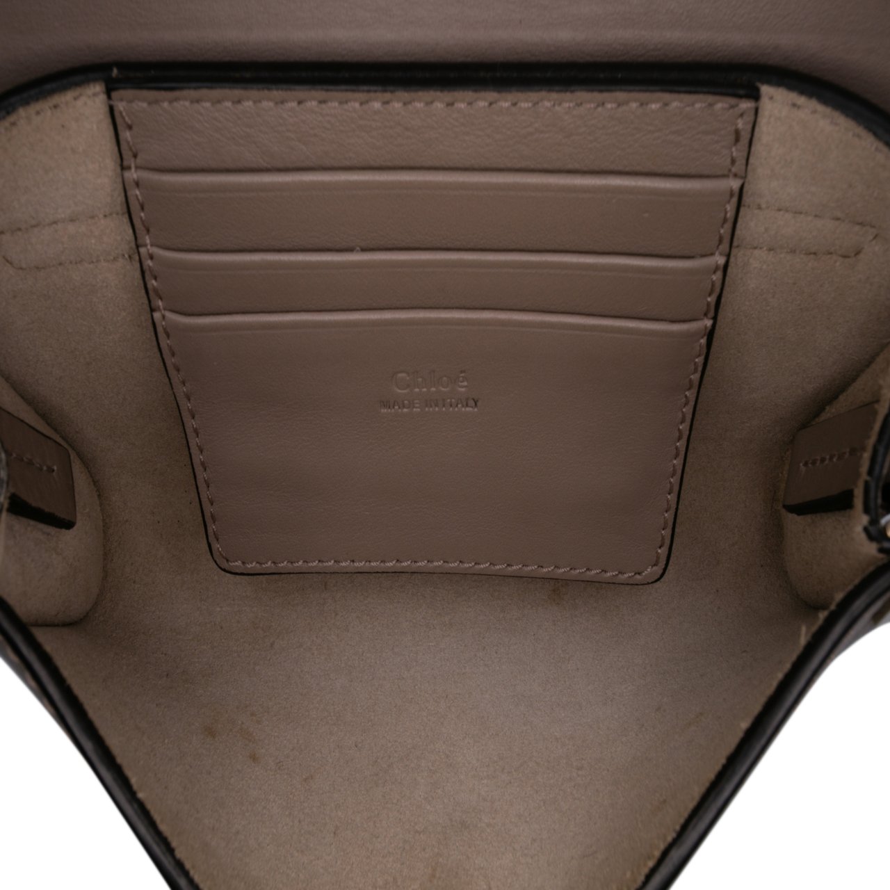 Chloé Mini Calfskin and Suede Faye Chain Crossbody Bruin