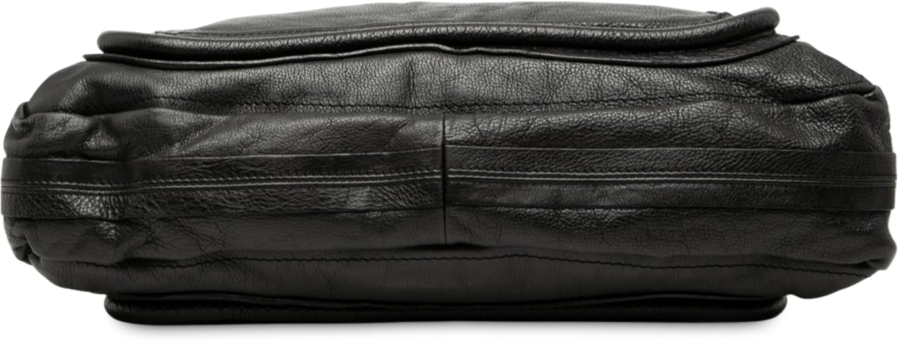 Chloé Large Pebbled Leather Paraty Satchel Zwart