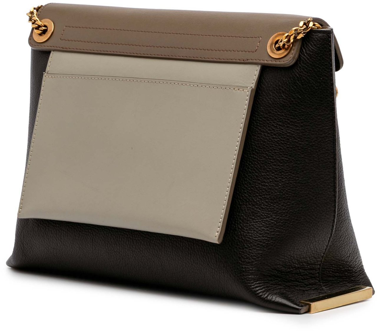 Chloé Medium Tricolor Leather Clare Shoulder Bag Bruin