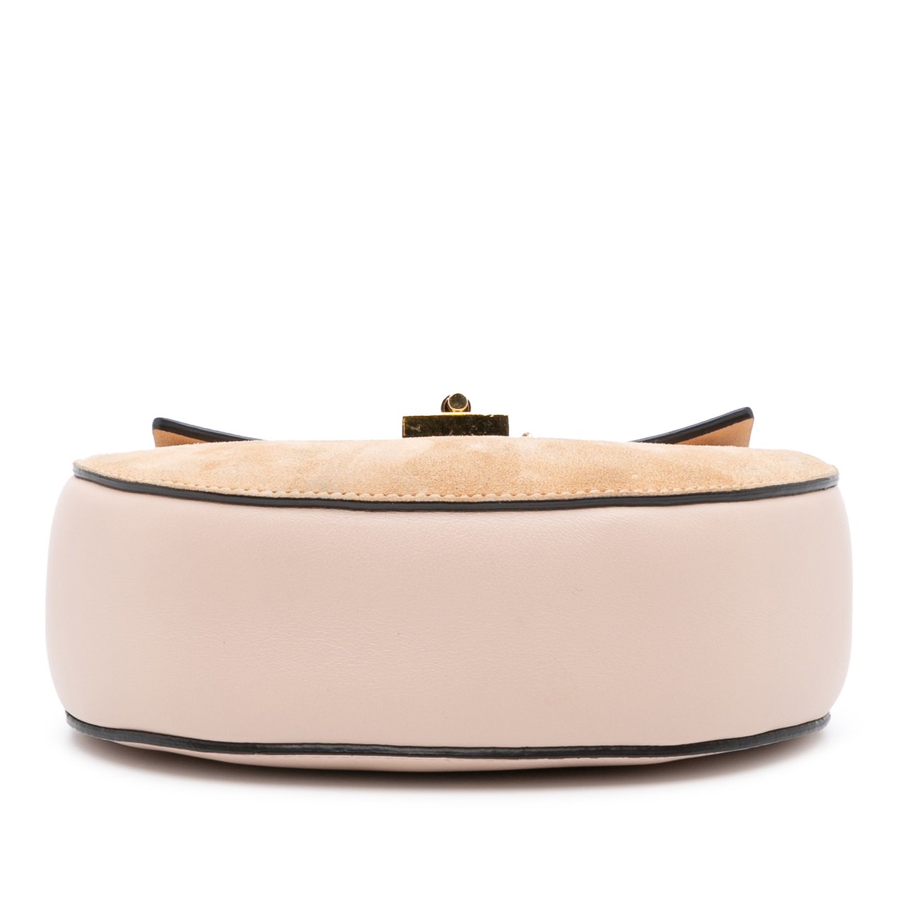 Chloé Mini Suede and Calfskin Drew Crossbody Bruin