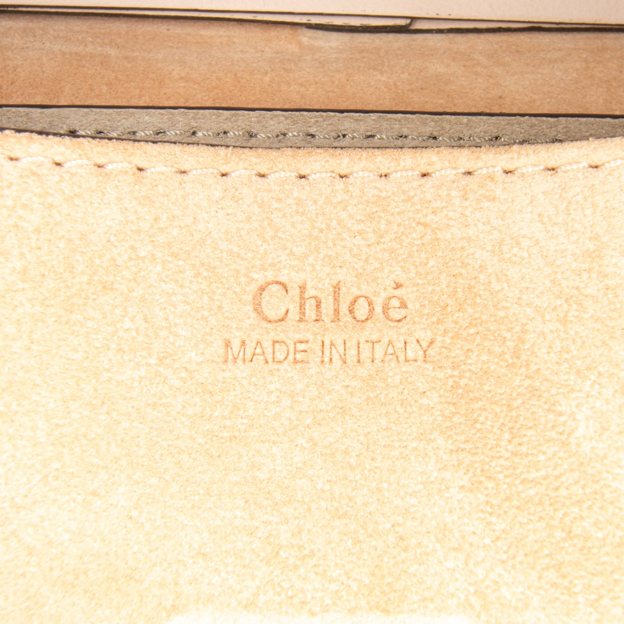 Chloé Mini Suede and Calfskin Drew Crossbody Bruin