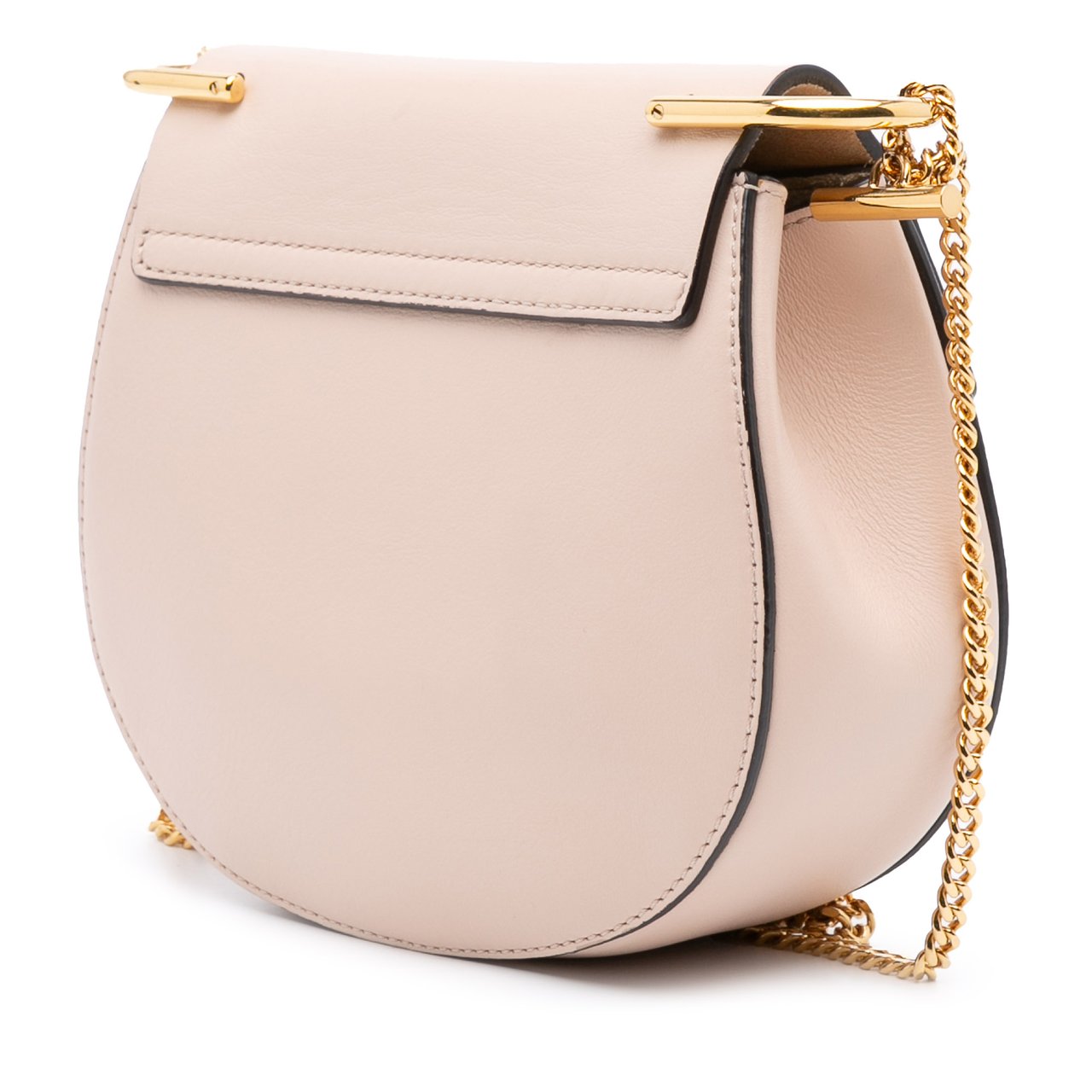 Chloé Mini Suede and Calfskin Drew Crossbody Bruin