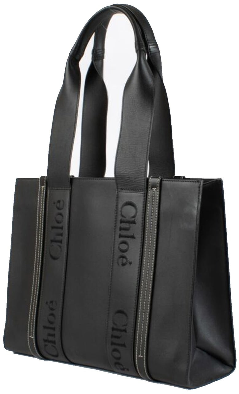 Chloé Chloe Woody Medium Leather Tote Bag Zwart