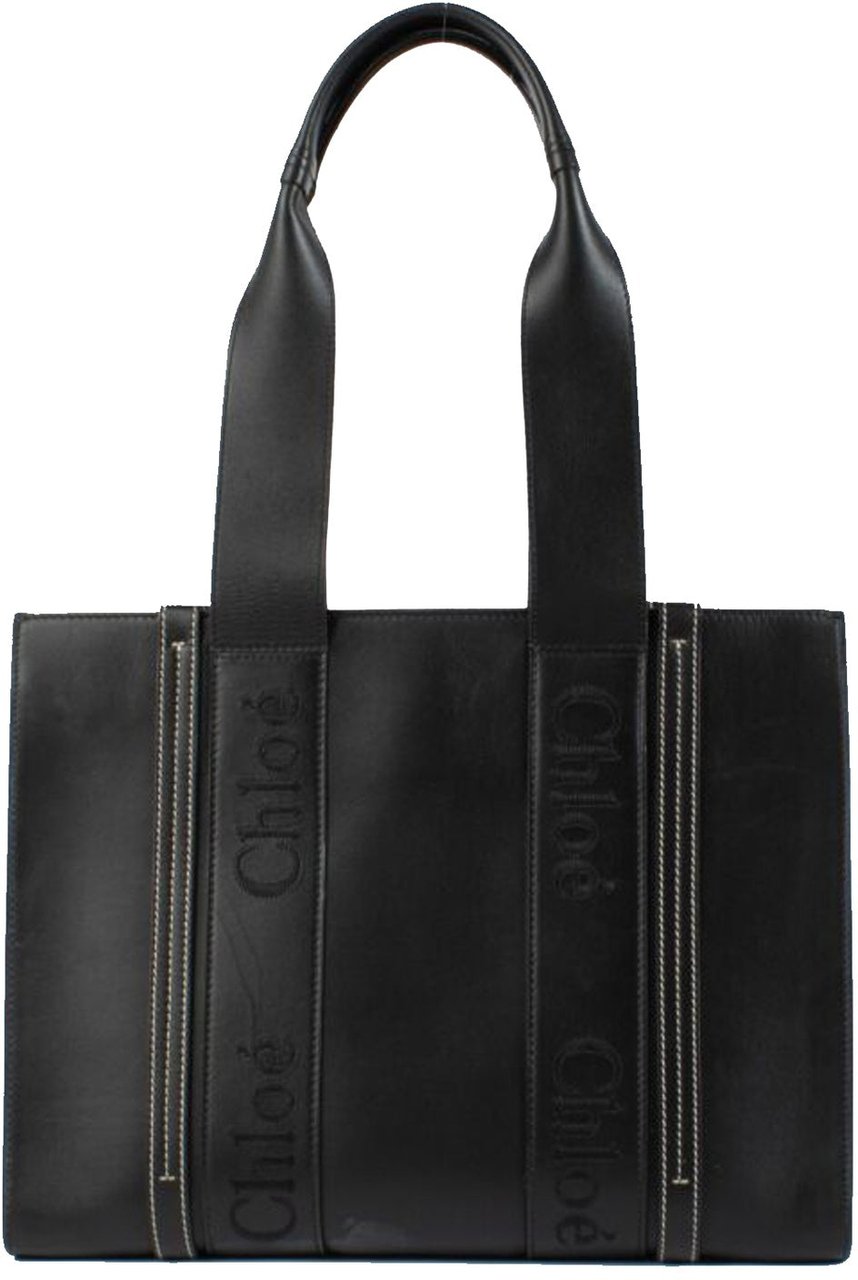 Chloé Chloe Woody Medium Leather Tote Bag Zwart