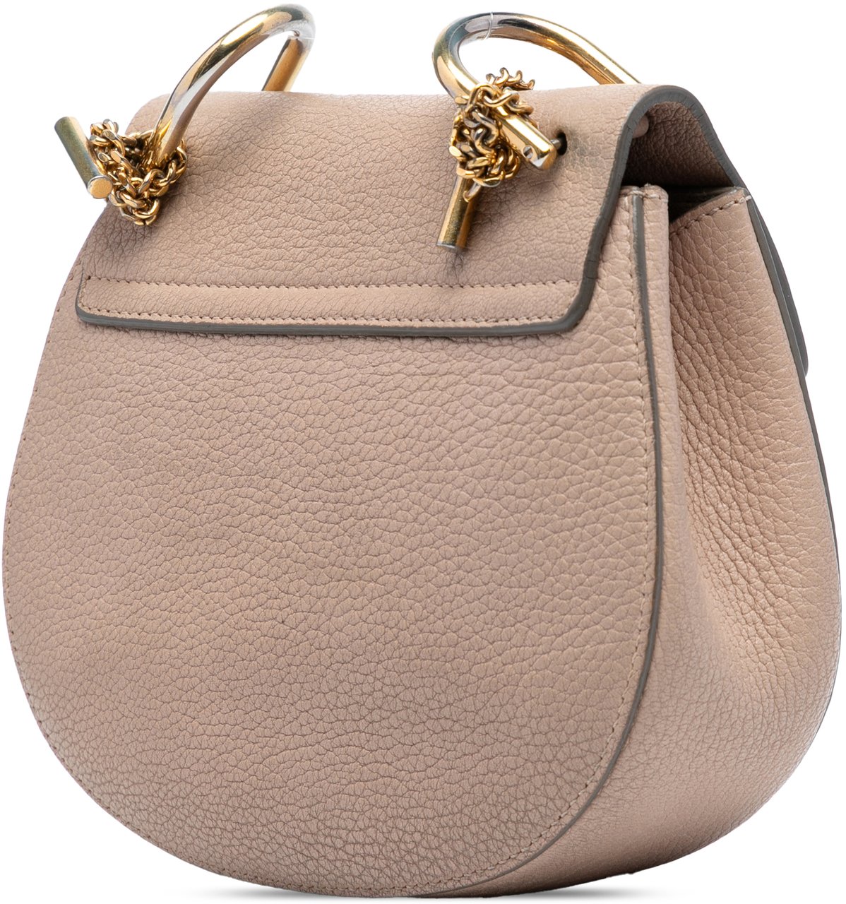 Chloé Mini Grained Lambskin Drew Crossbody Bruin