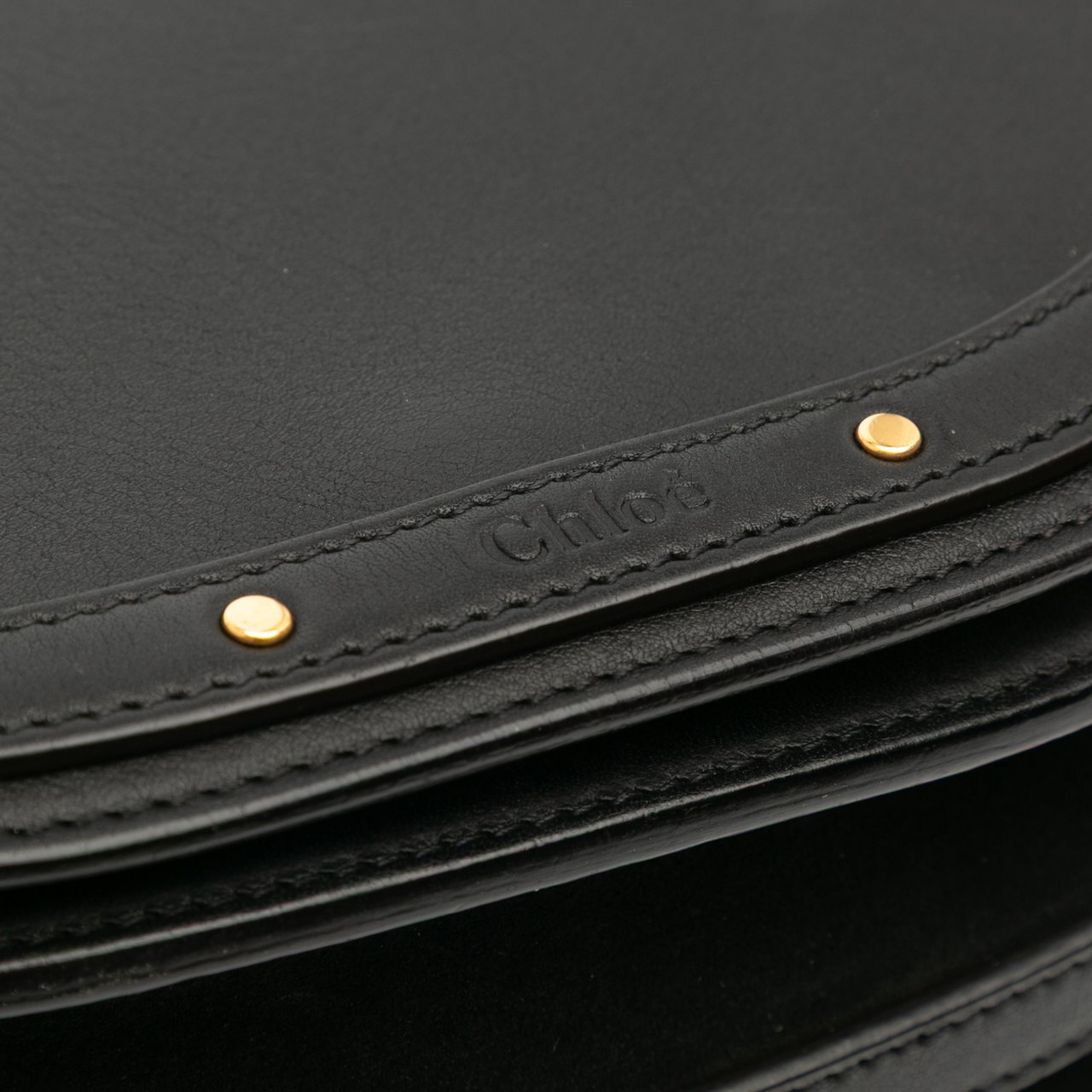 Chloé Medium Leather Nile Bracelet Satchel Zwart