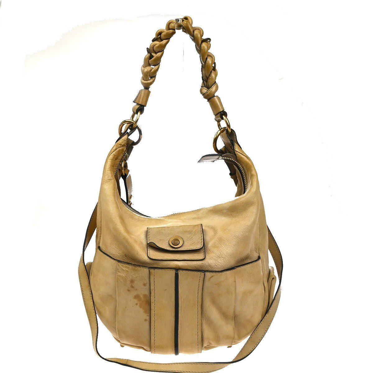 Chloé Chloe Heloise Hobo Leather Large Beige