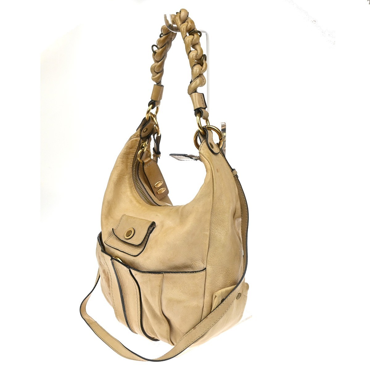 Chloé Chloe Heloise Hobo Leather Large Beige