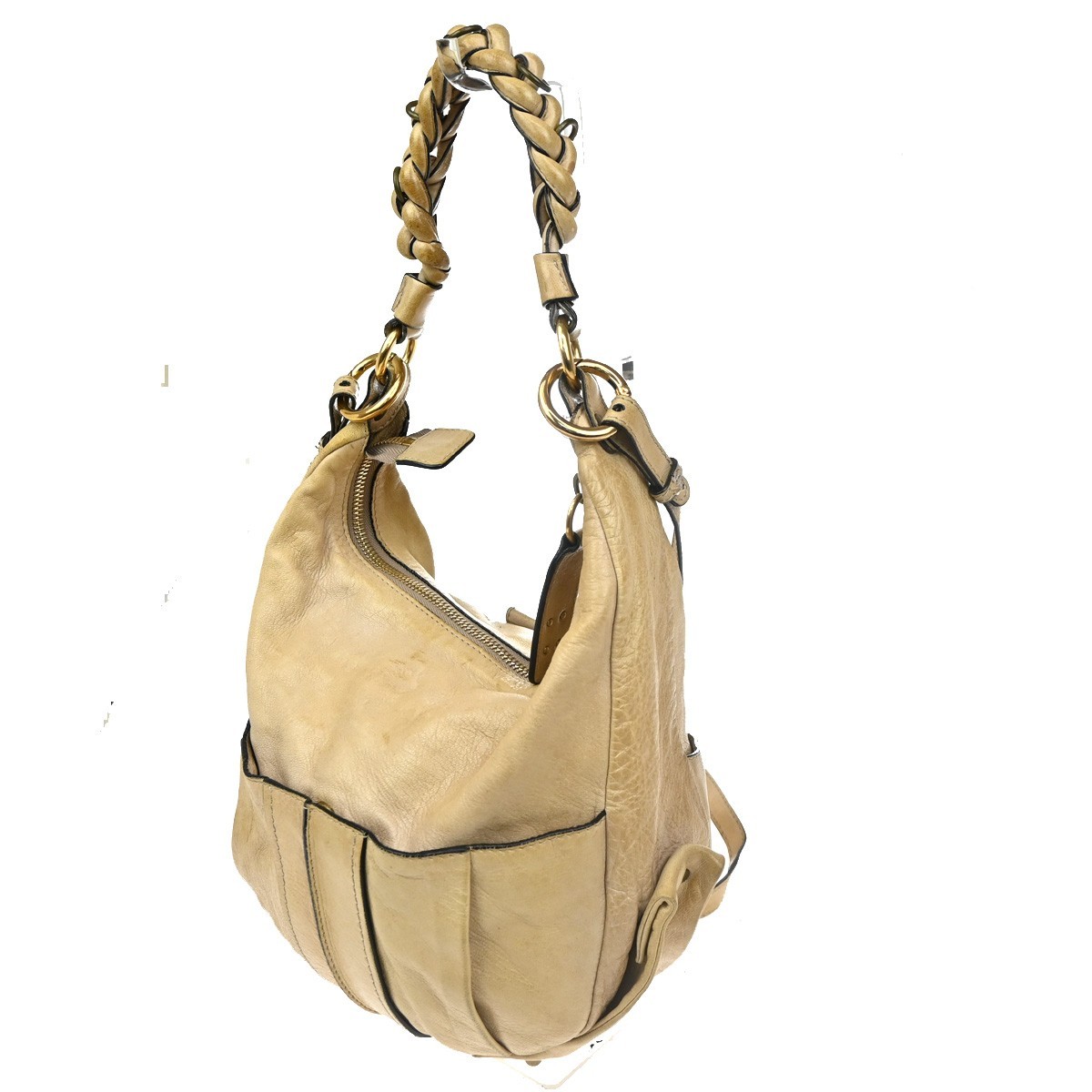Chloé Chloe Heloise Hobo Leather Large Beige