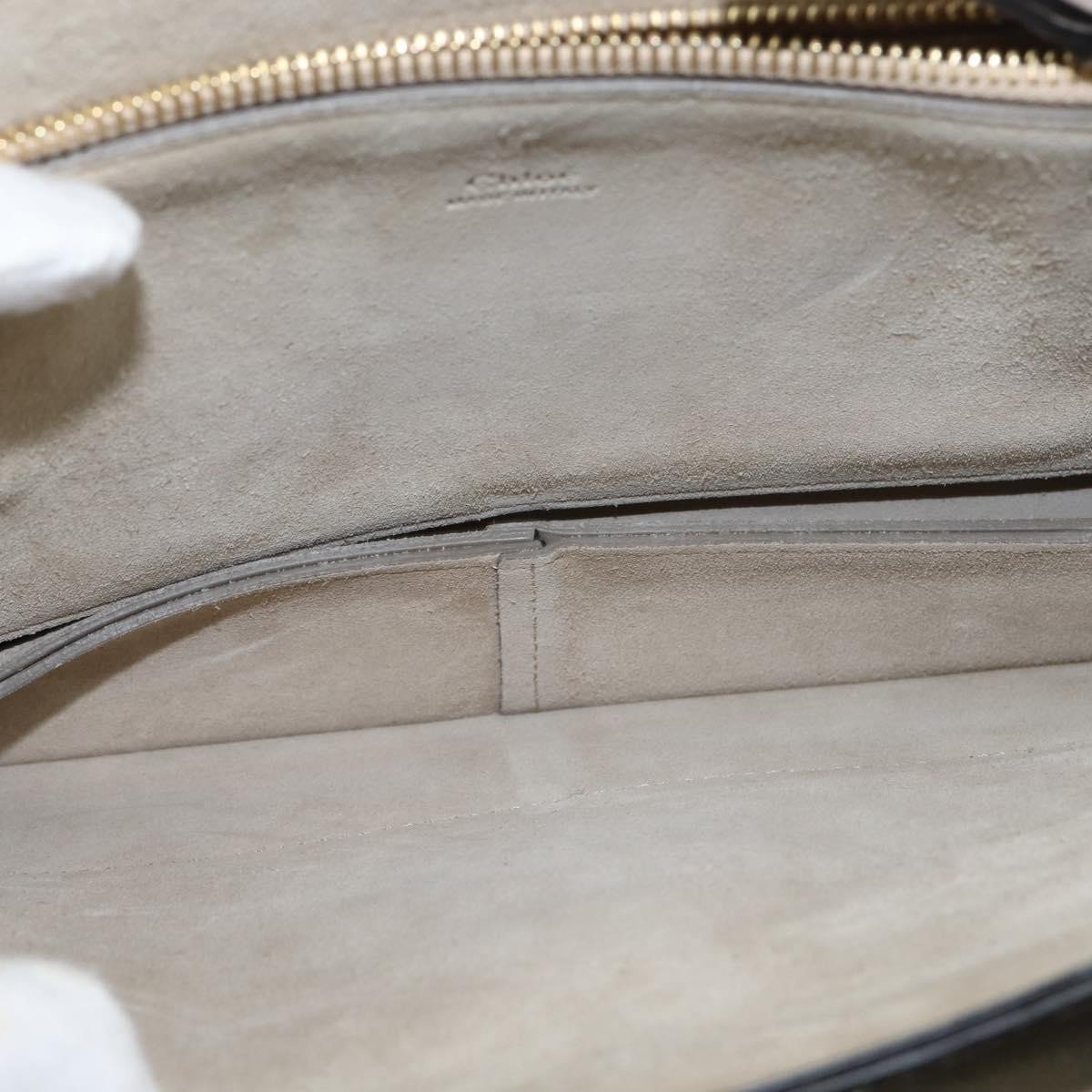 Chloé Chloe Faye Shoulder Bag Leather and Suede Medium Grijs