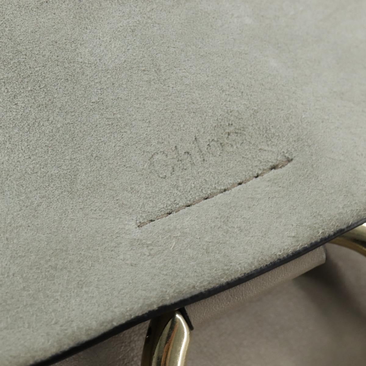 Chloé Chloe Faye Shoulder Bag Leather and Suede Medium Grijs