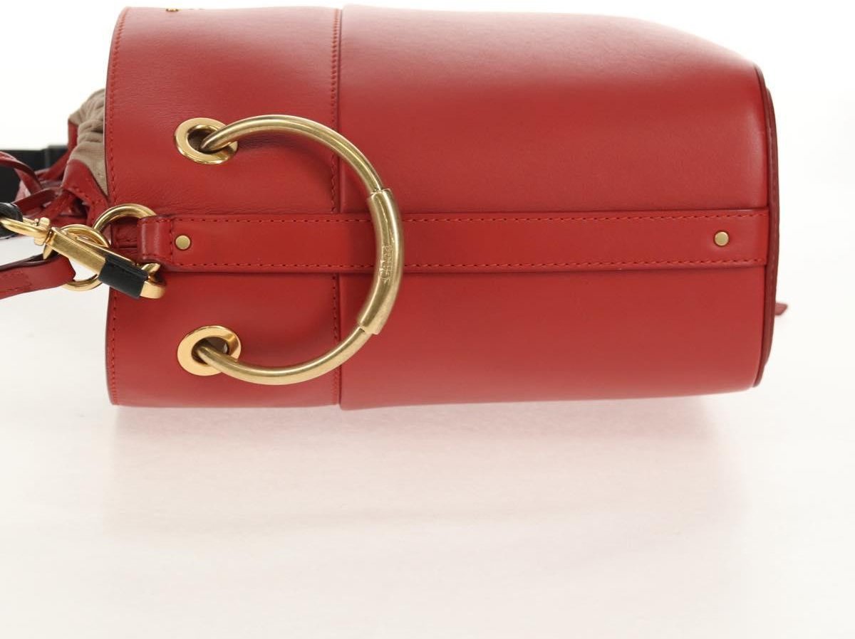 Chloé Chloe Roy Bucket Bag Leather Small Rood