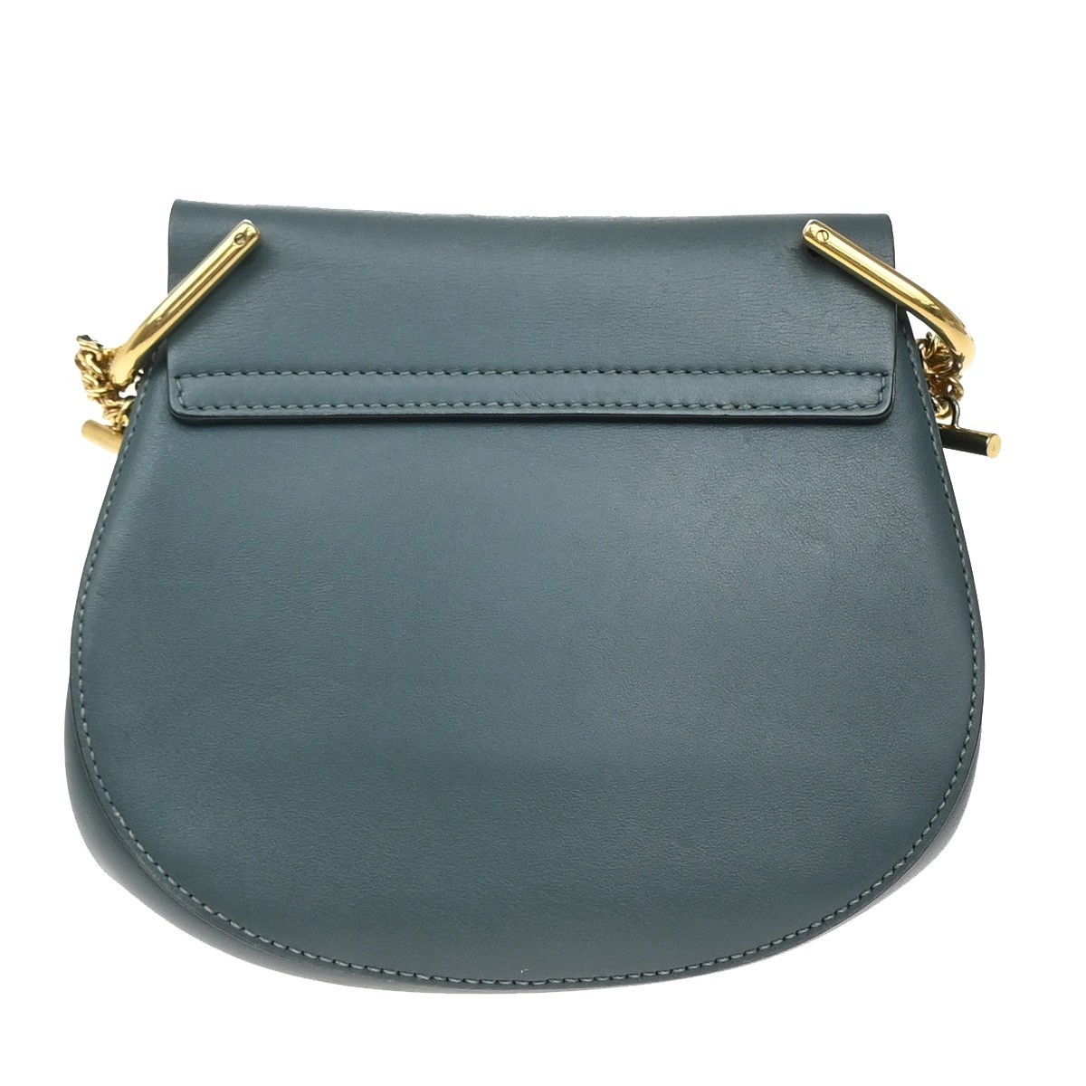 Chloé Chloe Drew Crossbody Bag Leather and Suede Small Blauw