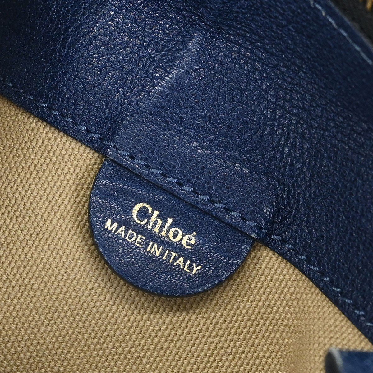 Chloé Chloe Fynn Handbag Leather Small Navy