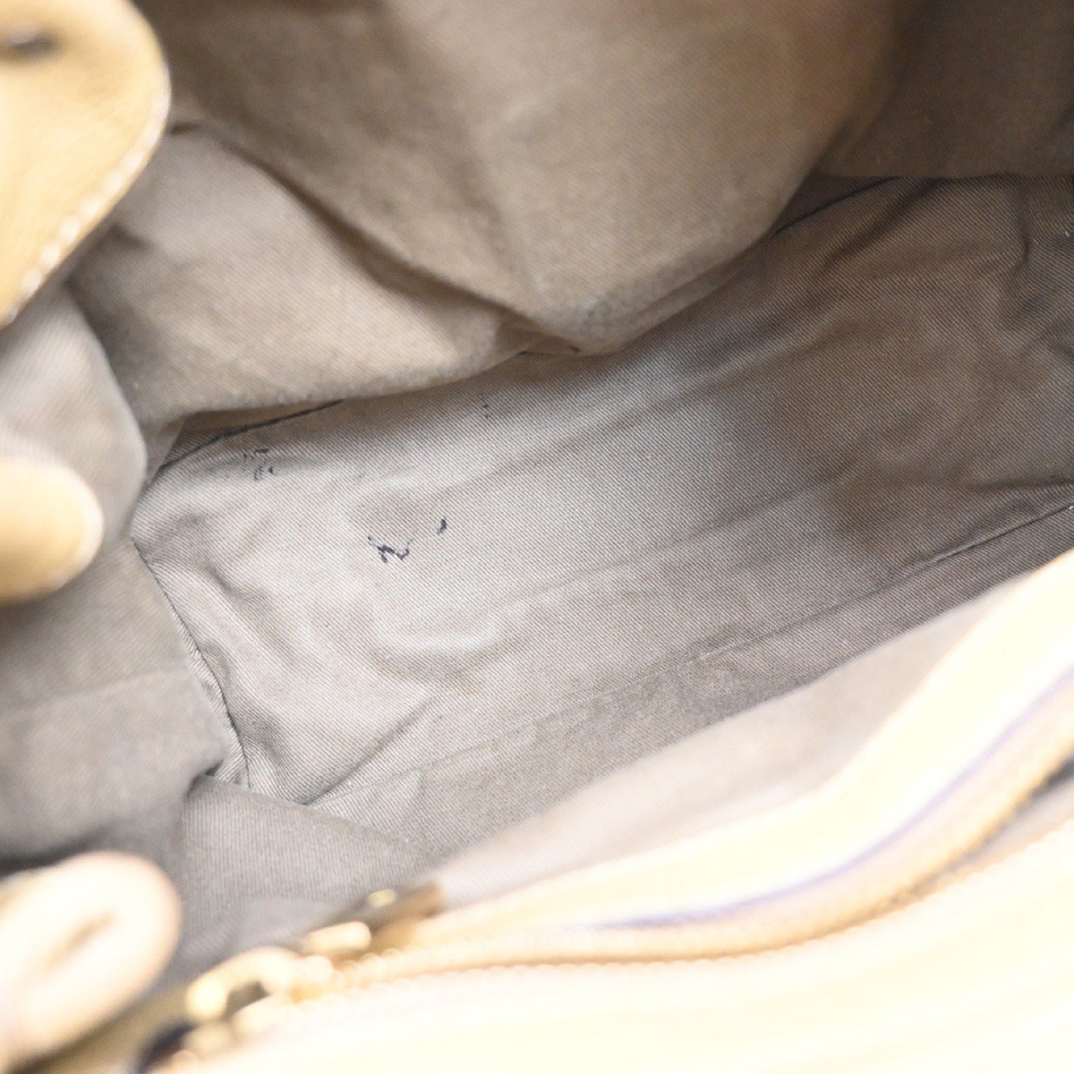 Chloé Chloe Elsie Shoulder Bag Tweed Leather Beige