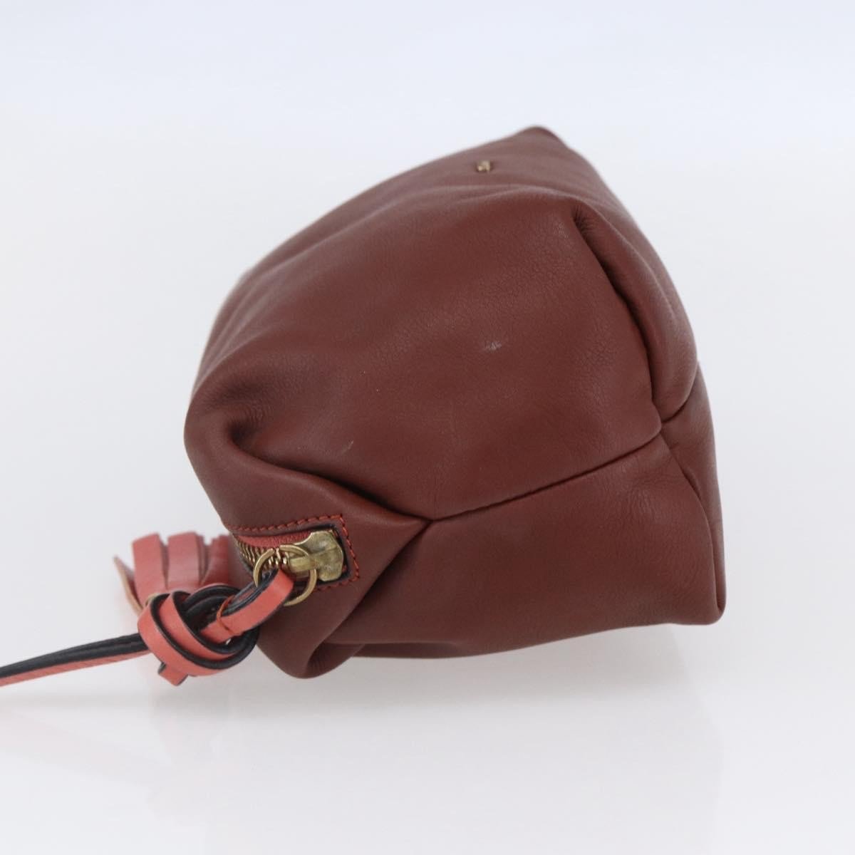 Chloé Chloe Zip Clutch Leather Small Bruin