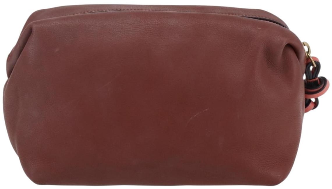 Chloé Chloe Zip Clutch Leather Small Bruin