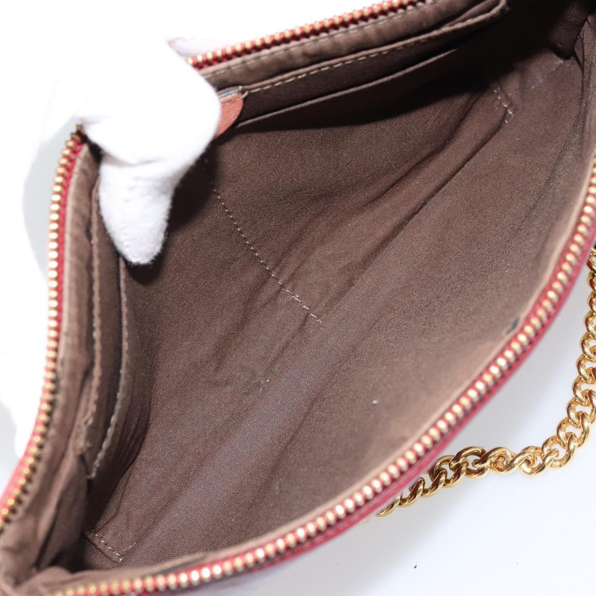 Chloé Chloe Envelope Wallet on Chain Leather Small Rood