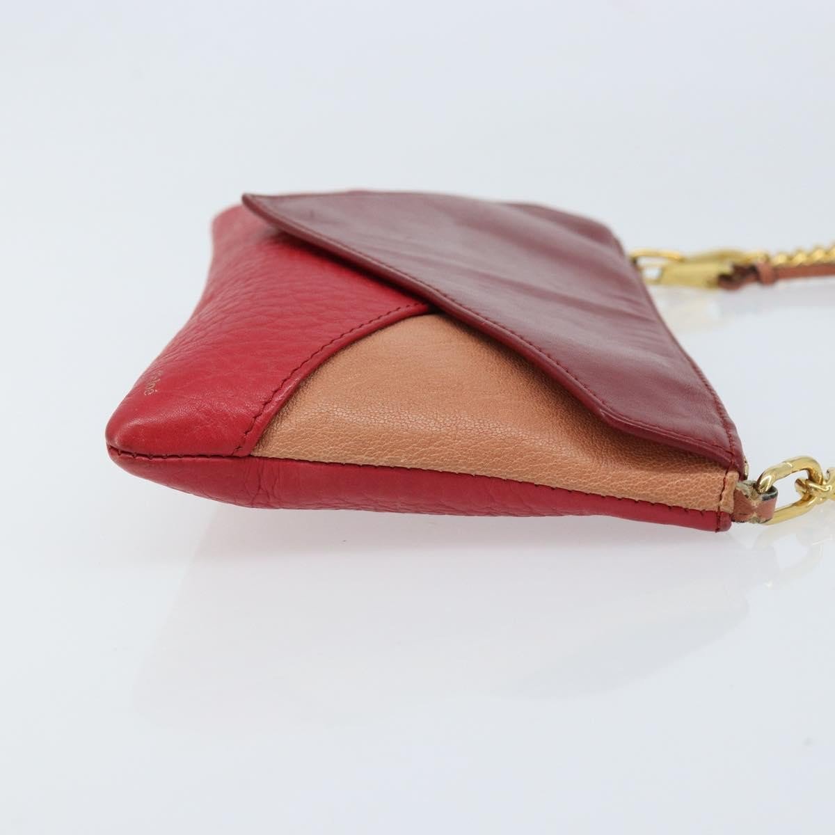 Chloé Chloe Envelope Wallet on Chain Leather Small Rood