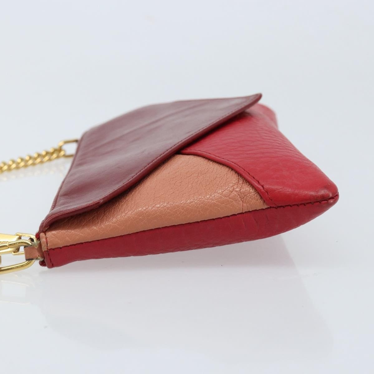 Chloé Chloe Envelope Wallet on Chain Leather Small Rood