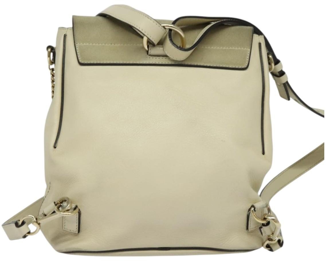Chloé Chloe Faye Backpack Leather and Suede Medium Beige