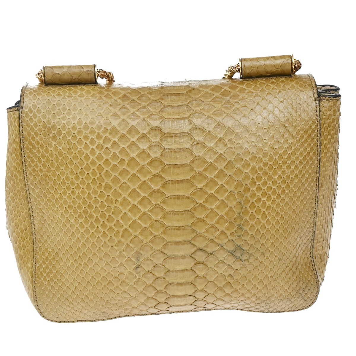 Chloé Chloe Elsie Chain Shoulder Bag Python Small Beige