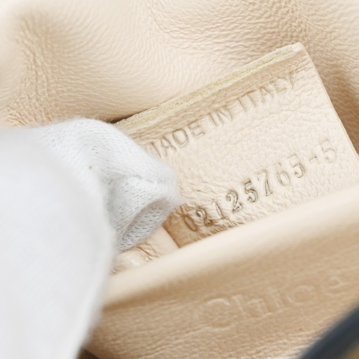 Chloé Chloe Elsie Chain Shoulder Bag Python Small Beige