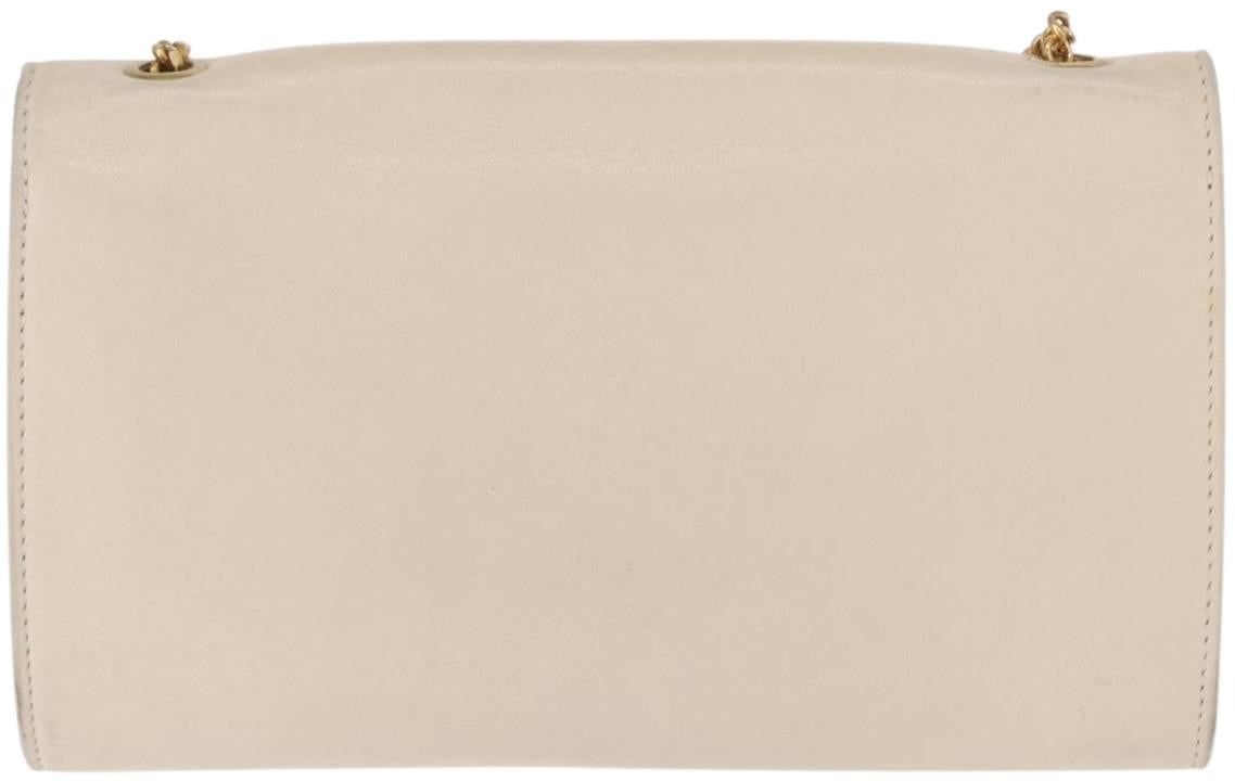 Chloé Chloe Chain Flap Crossbody Bag Leather Beige