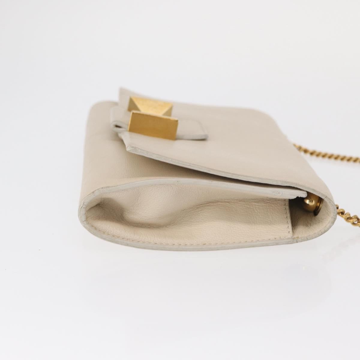 Chloé Chloe Chain Flap Crossbody Bag Leather Beige