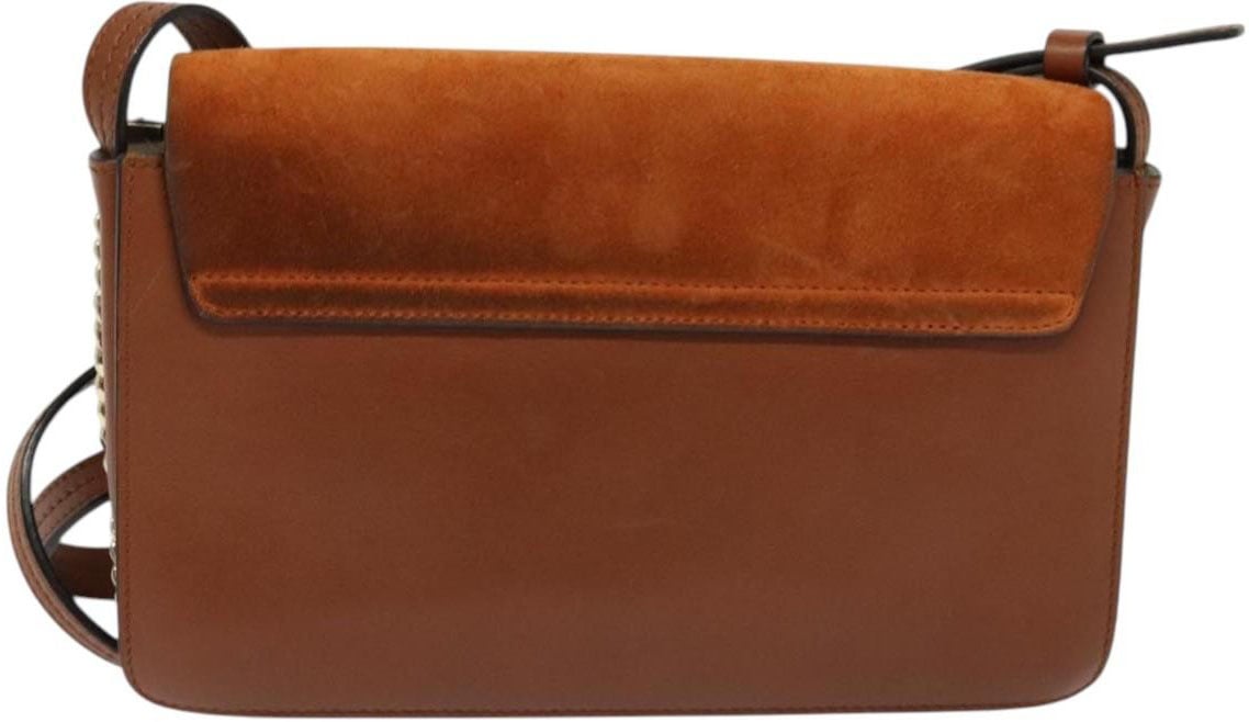 Chloé Chloe Faye Shoulder Bag Leather and Suede Mini Oranje