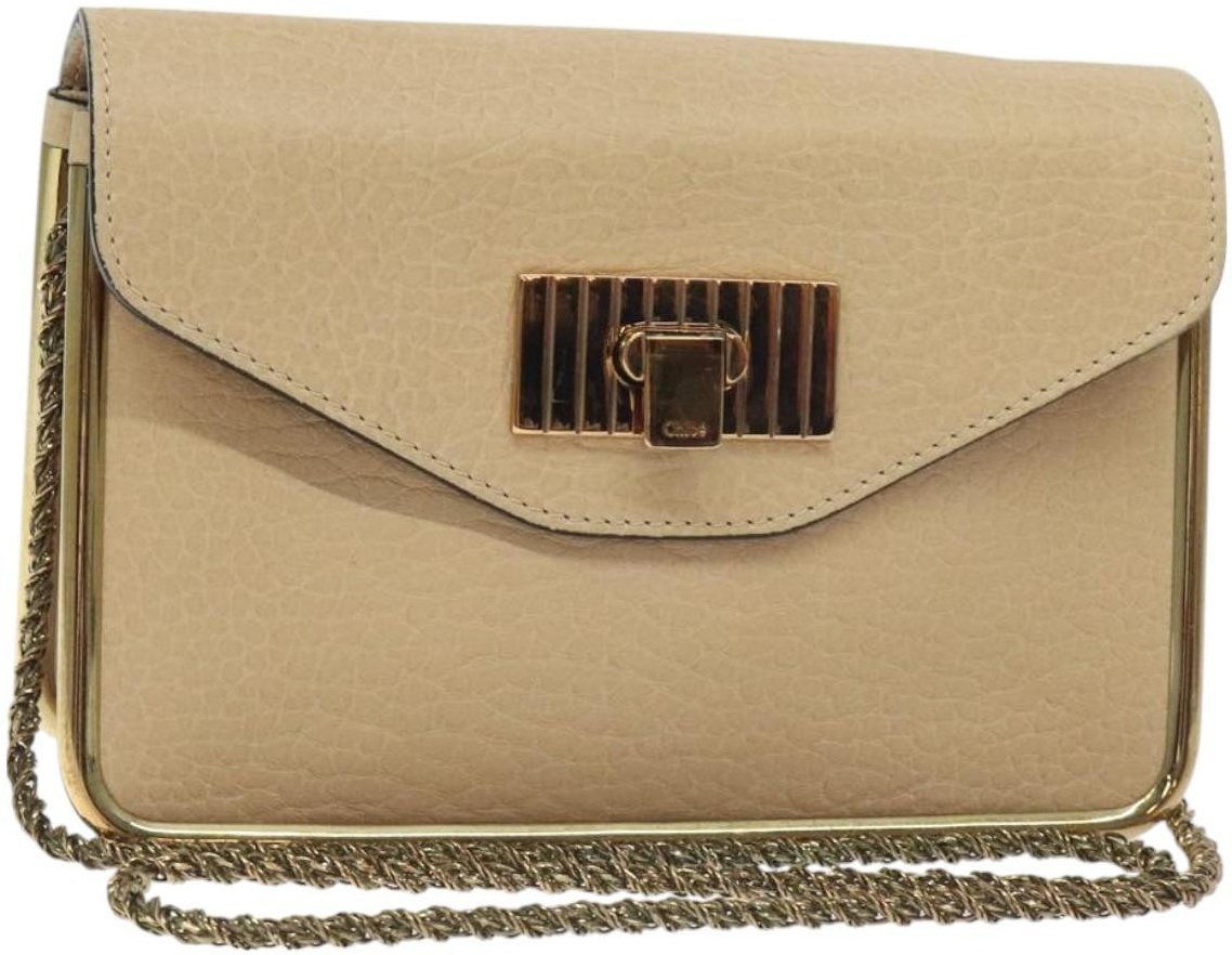 Chloé Chloe Sally Shoulder Bag Leather Small Beige