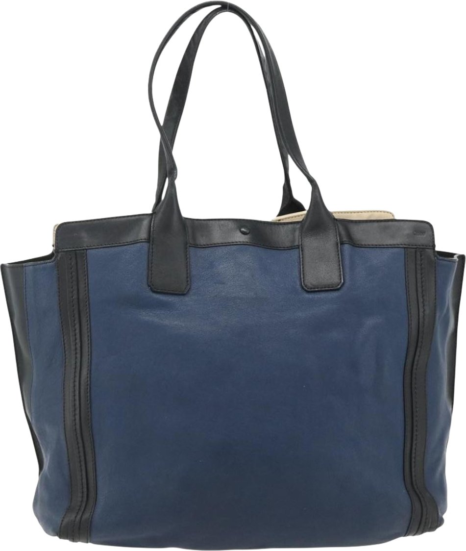 Chloé Chloe Alice Tote Leather Medium Navy