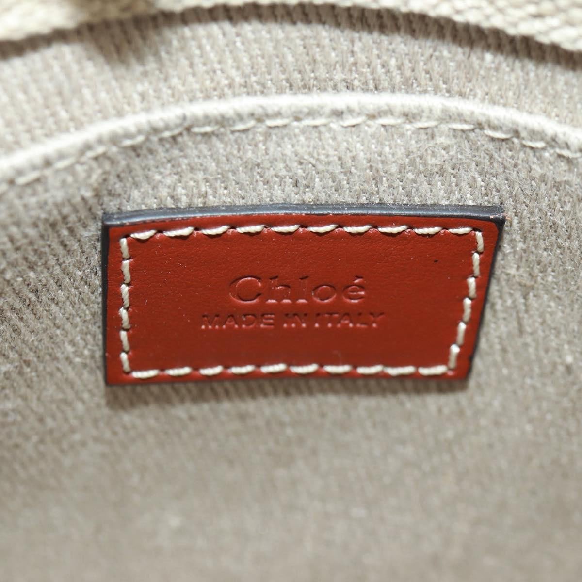 Chloé Chloe Woody Tote Canvas with Leather Small Beige