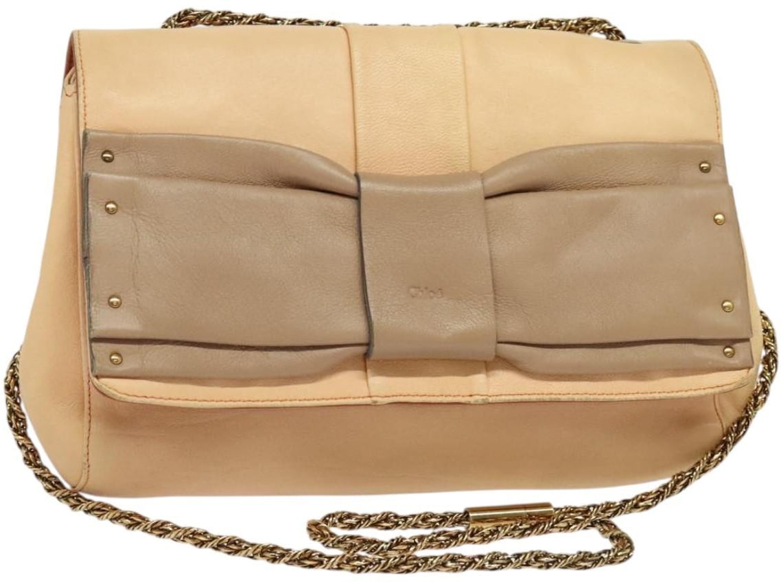 Chloé Chloe Vintage Flap shoulder bag Leather Beige