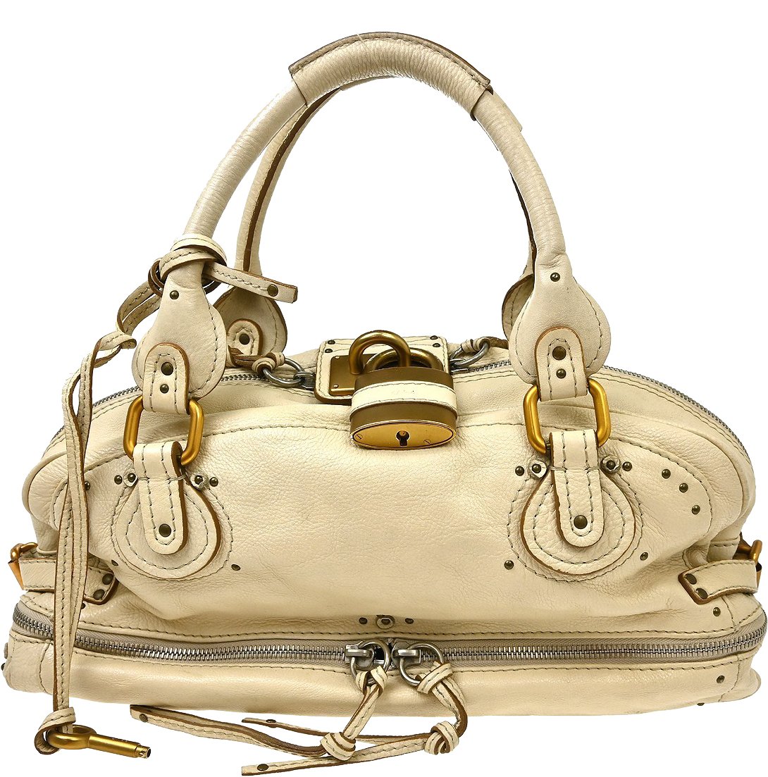 Chloé Chloe Paddington Lock Leather large Beige