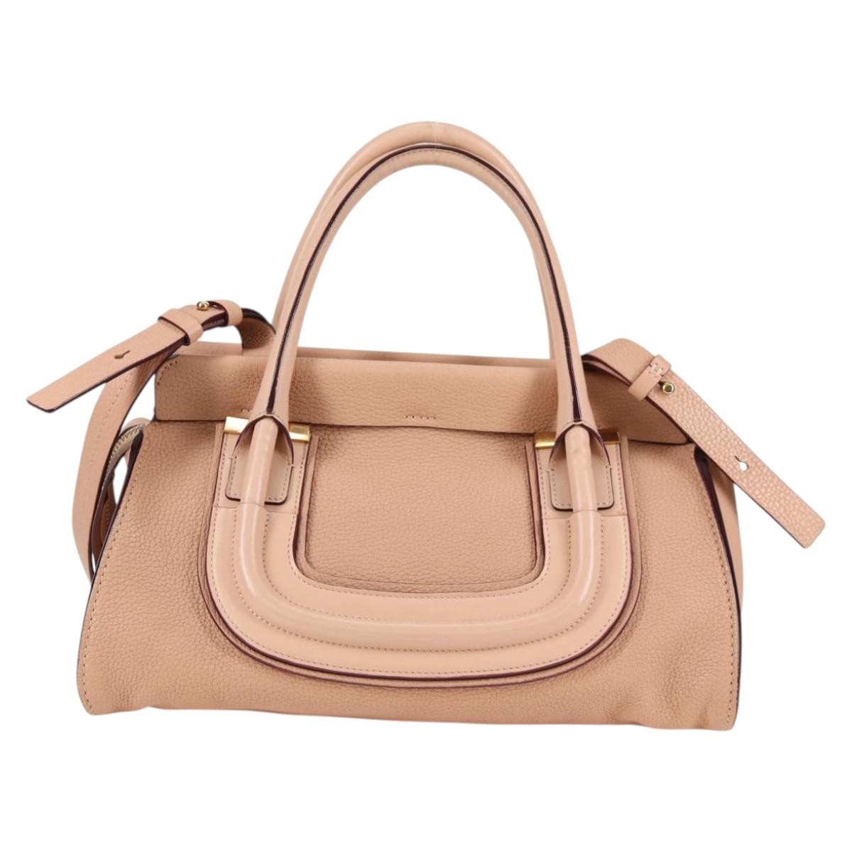 Chloé Chloe Everston Satchel Leather Large Beige