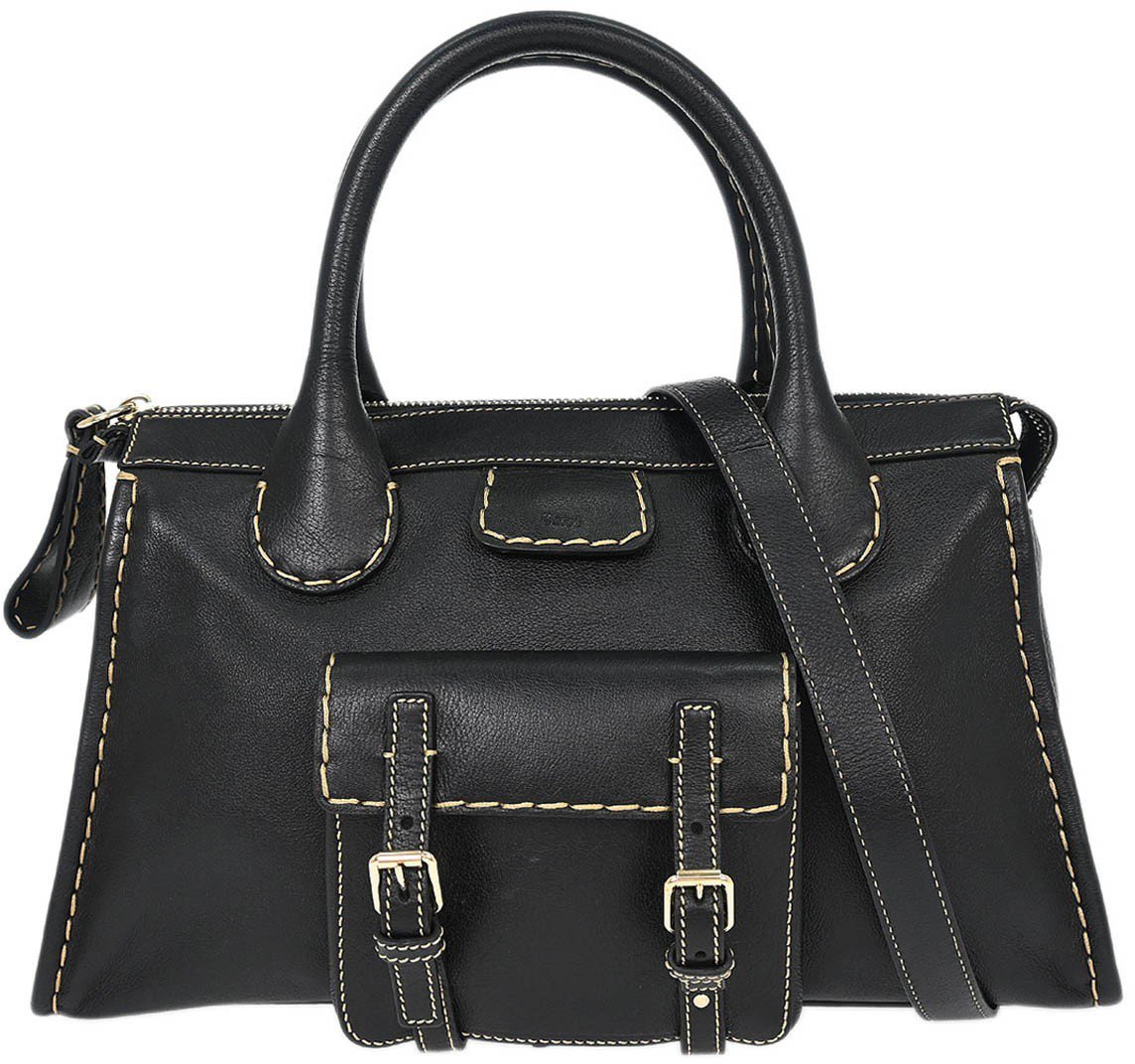 Chloé Chloe Edith NM Satchel Leather Medium Zwart
