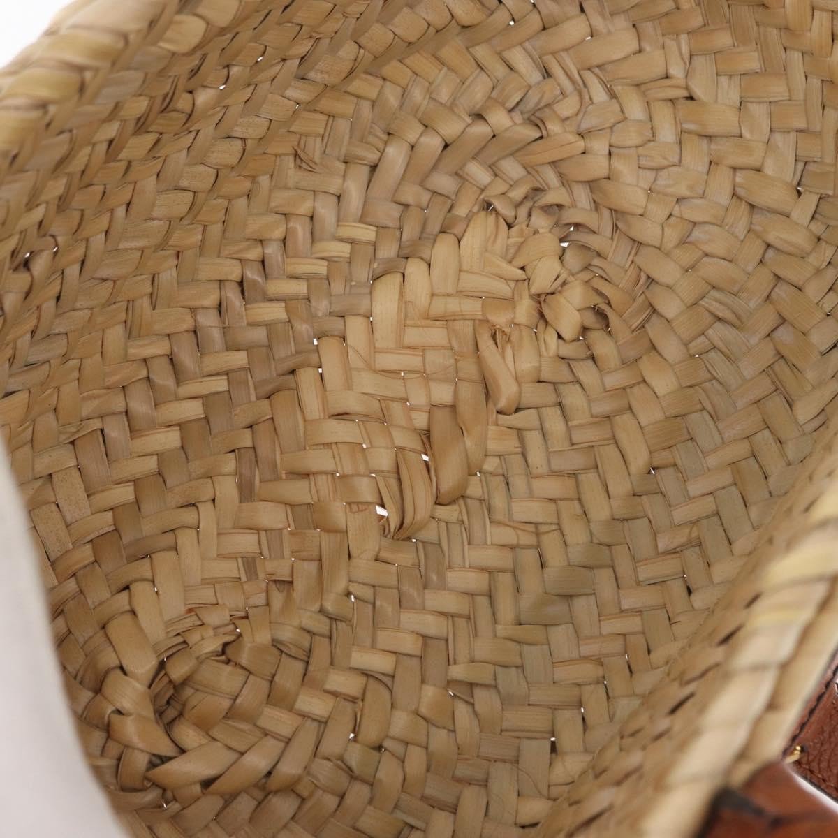 Chloé Chloe Marcie Basket Bag Raffia and Leather Mini Beige