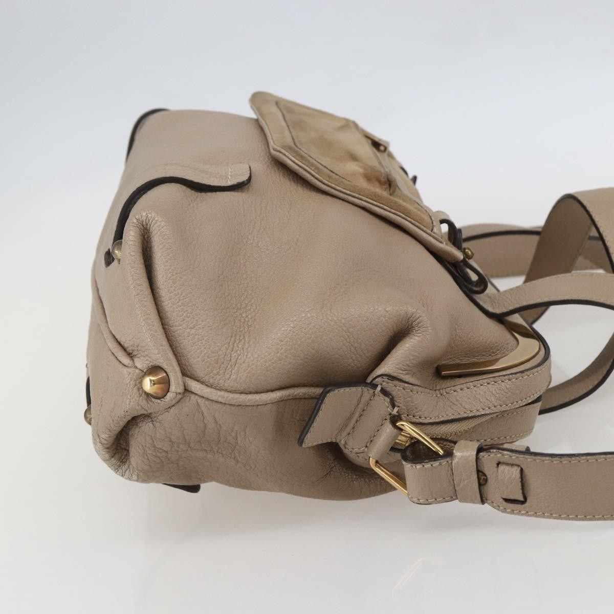 Chloé Chloe Abby Convertible Frame Satchel Leather with Suede Beige