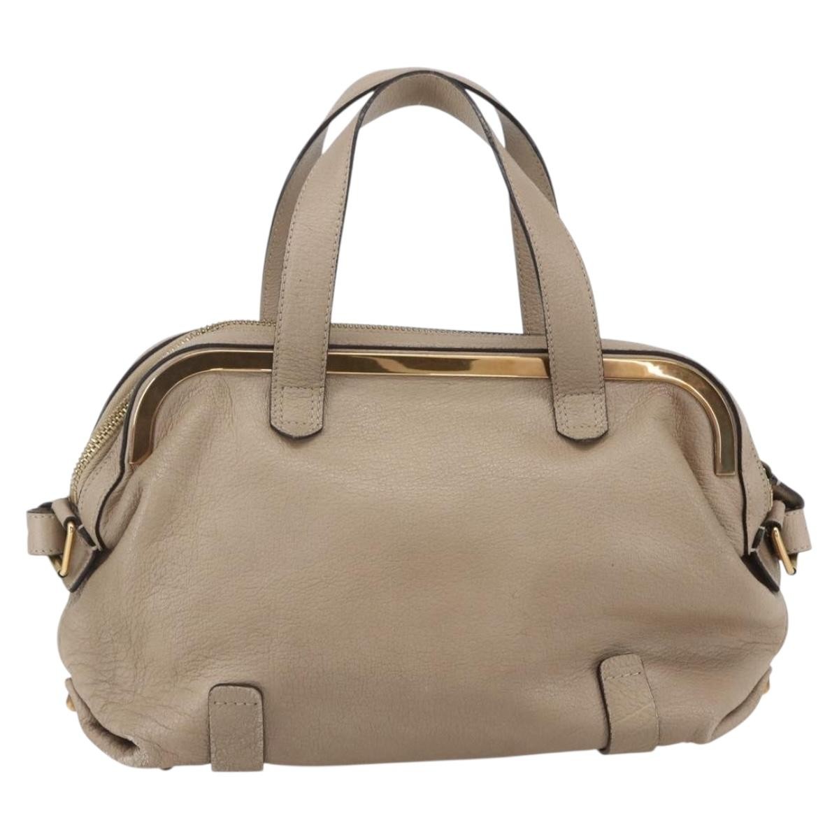 Chloé Chloe Abby Convertible Frame Satchel Leather with Suede Beige