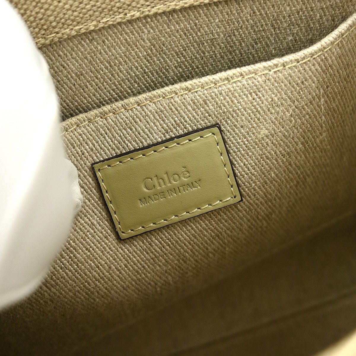 Chloé Chloe Woody Friendship Tote Canvas Small Beige