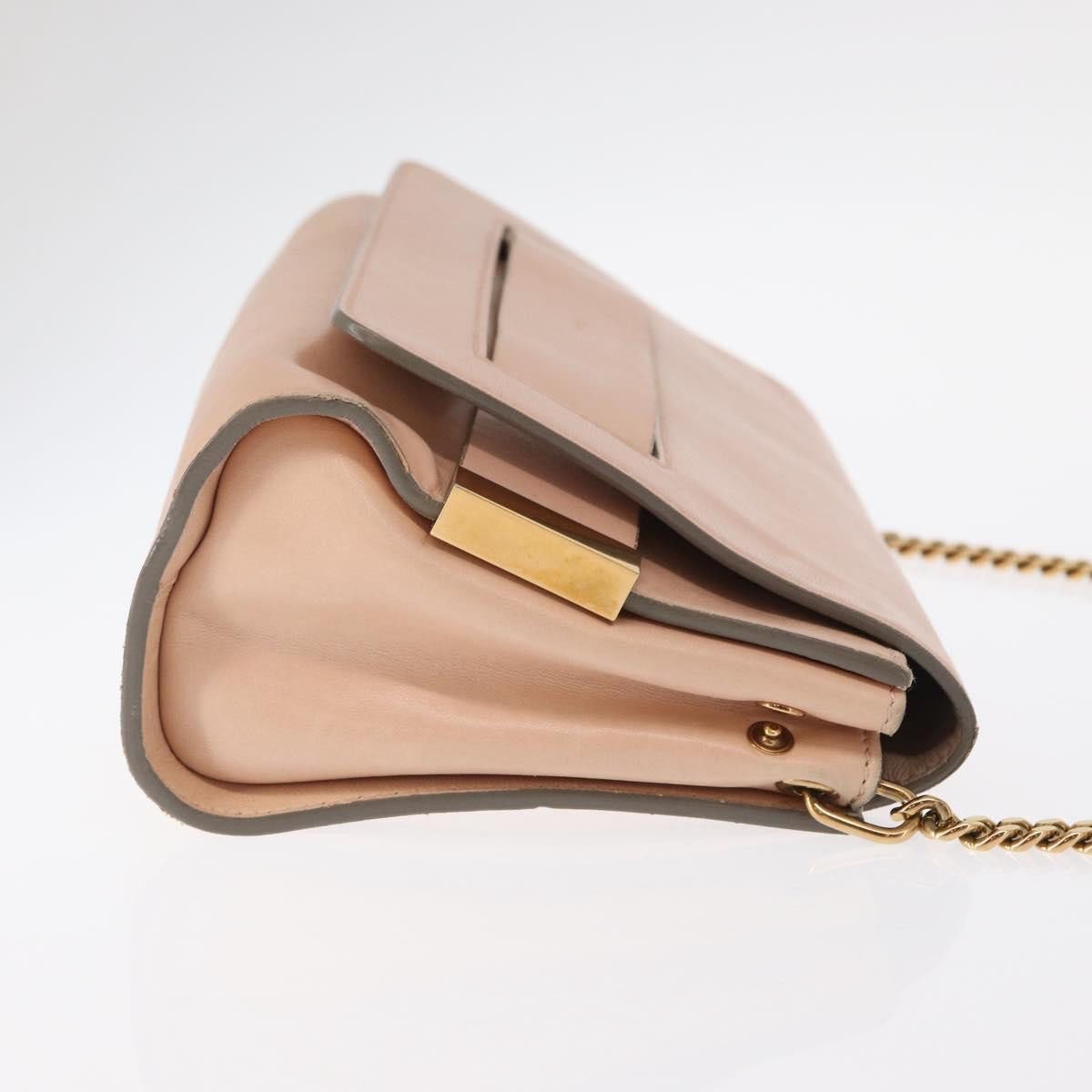Chloé Chloe Elle Chain Clutch Leather Medium Roze