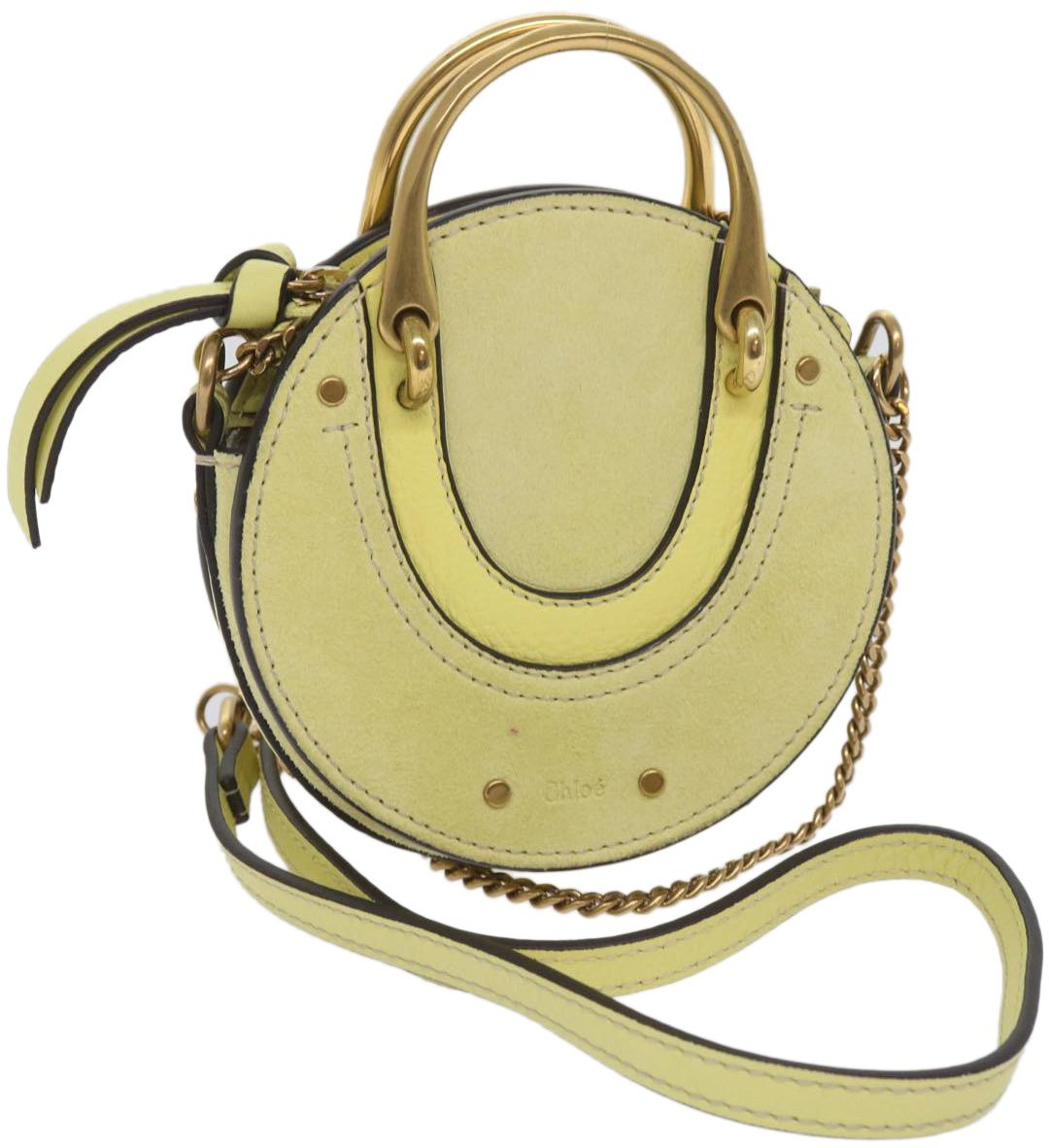 Chloé Chloe Pixie Crossbody Bag Leather and Suede Small Geel