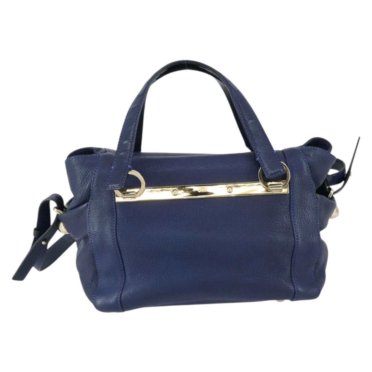 Chloé Chloe Bridget Convertible Satchel Leather Small Navy