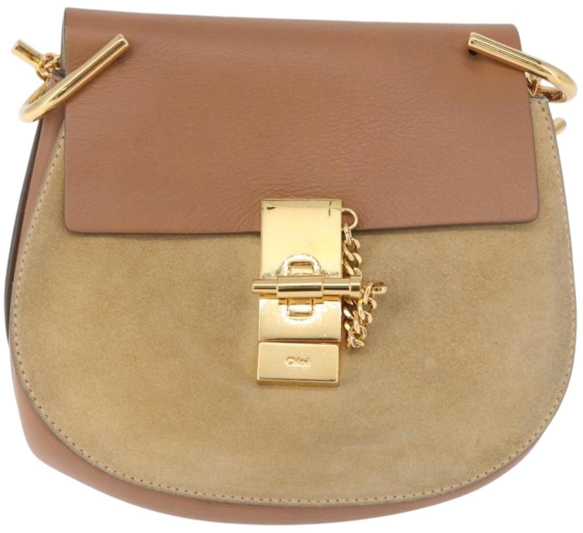Chloé Chloe Drew Shoulder Bag Leather Mini Beige