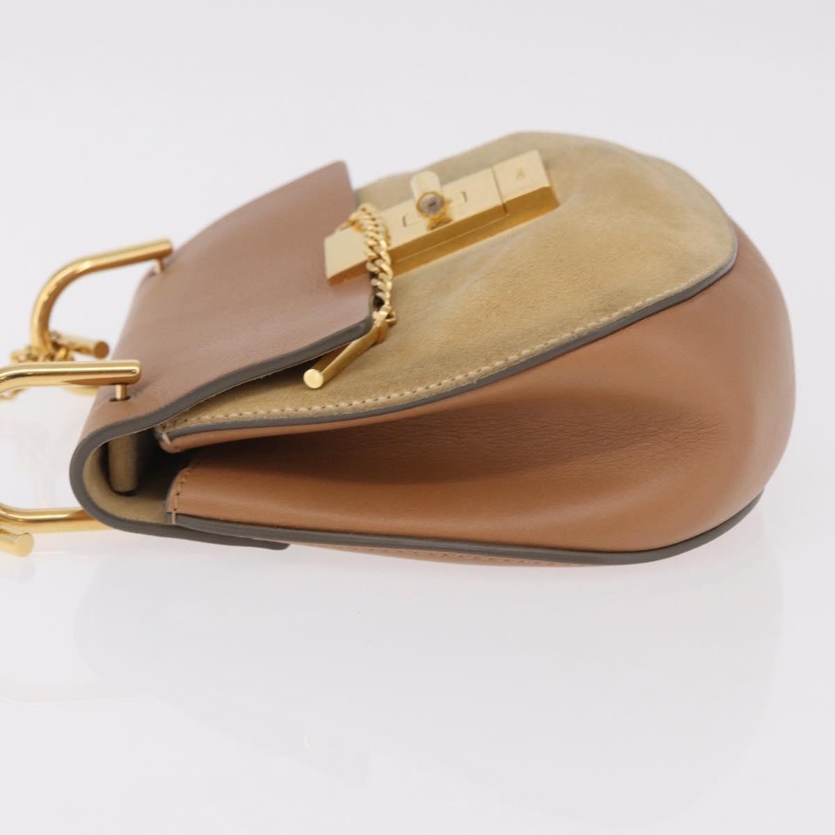 Chloé Chloe Drew Shoulder Bag Leather Mini Beige